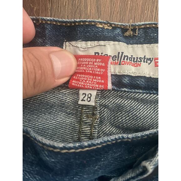 Y2K Diesel Denim Division Fade Wash Distressed Straight Jeans 28x28 - Picture 6 of 7